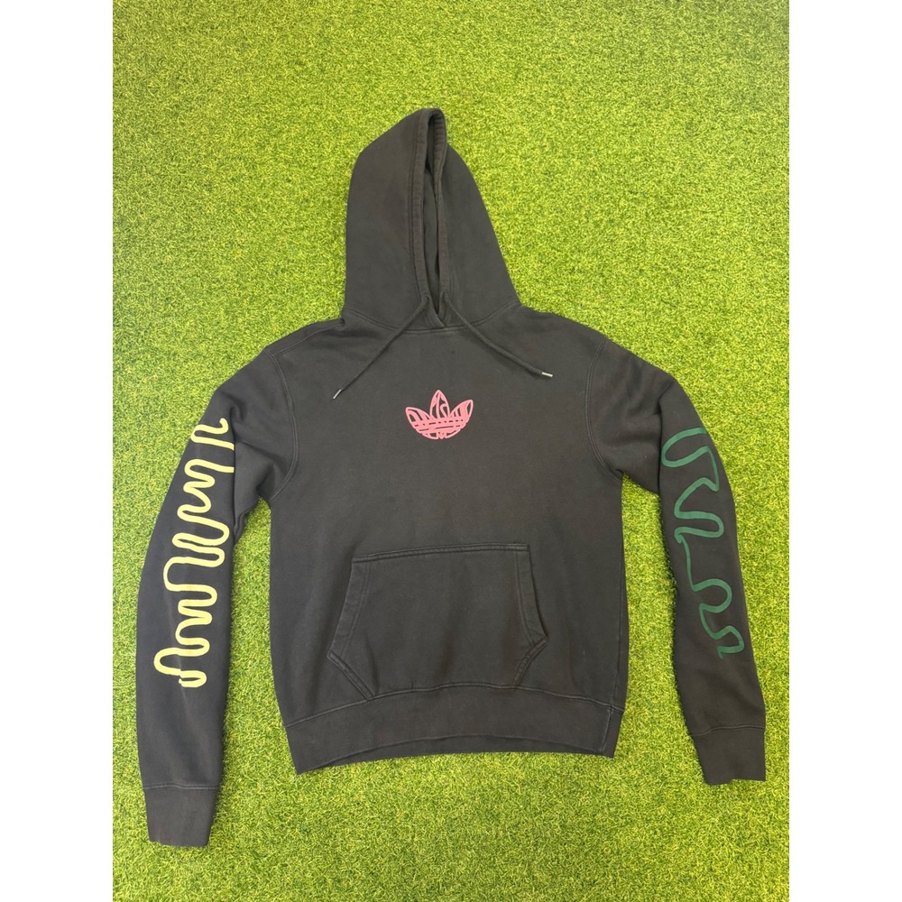 Adidas Originals SEED‎ Discovery Thru Process Black Graphic Hoodie Mens XS